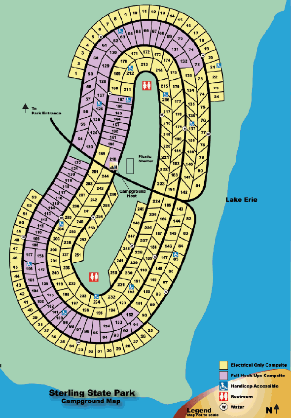 Sterling State Park campground map